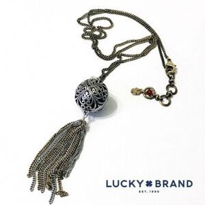NWOT Lucky Brand Necklace Silver Tone Openwork Tassel Pendant‎